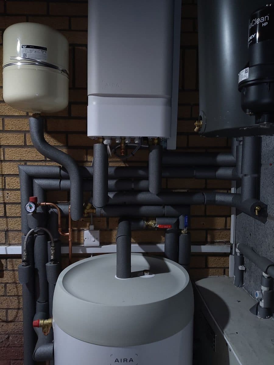 Air source heat pump installation, Glasgow