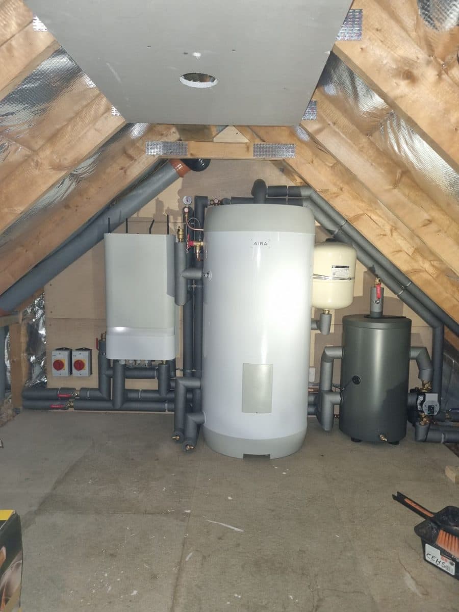 Loft plant room pipework, Glasgow